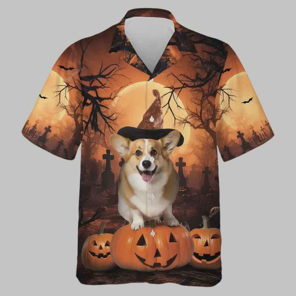 Halloween Corgi Hawaiian Shirt 3 Halloween Corgi Hawaiian Shirt 3