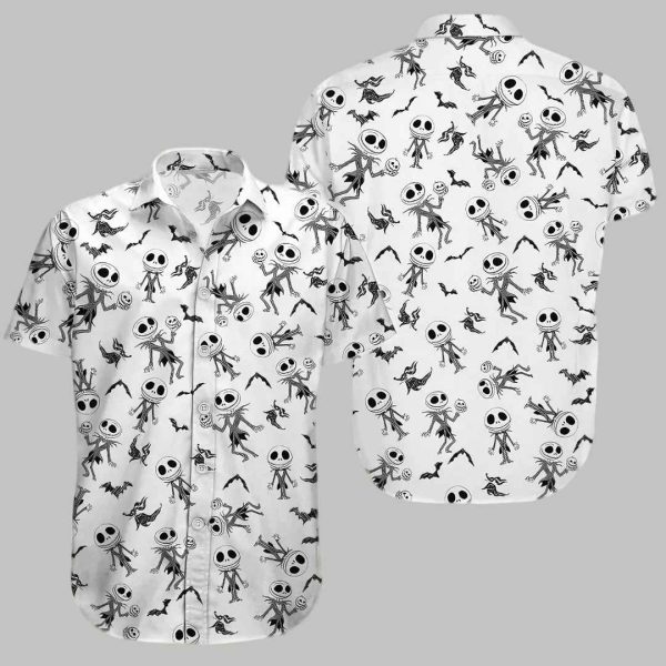 Halloween Jack Skellington Button Hawaiian Shirt 3