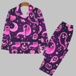 Halloween Pink Neon Ghost Pajamas Set