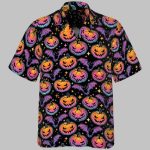 Halloween Scary Pumpkin Bat Hawaiian Shirt