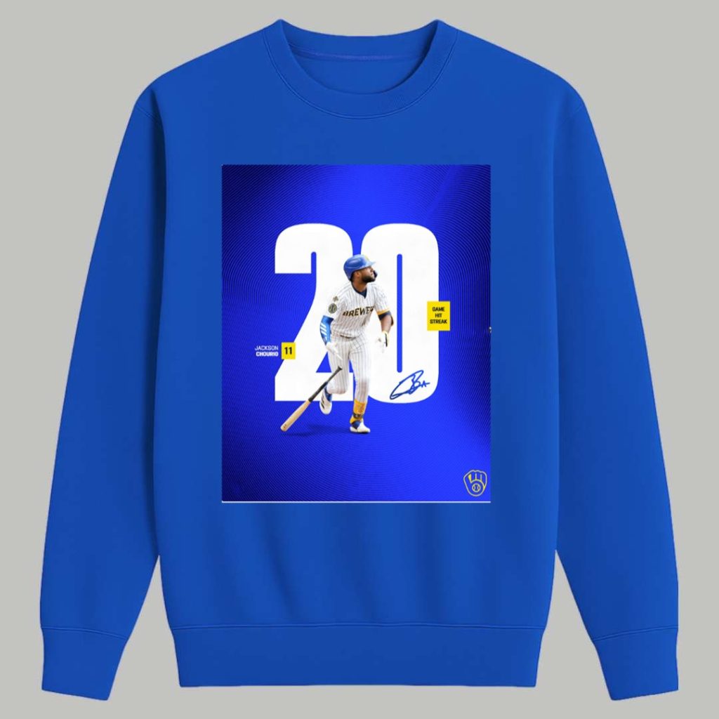 Jackson Chourio 20 Game Hit Streak Shirt 3