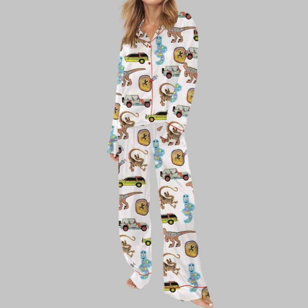 Jurassic Dinosaurs World Silky Satin Pajama Set 3 Jurassic Dinosaurs World Silky Satin Pajama Set 3