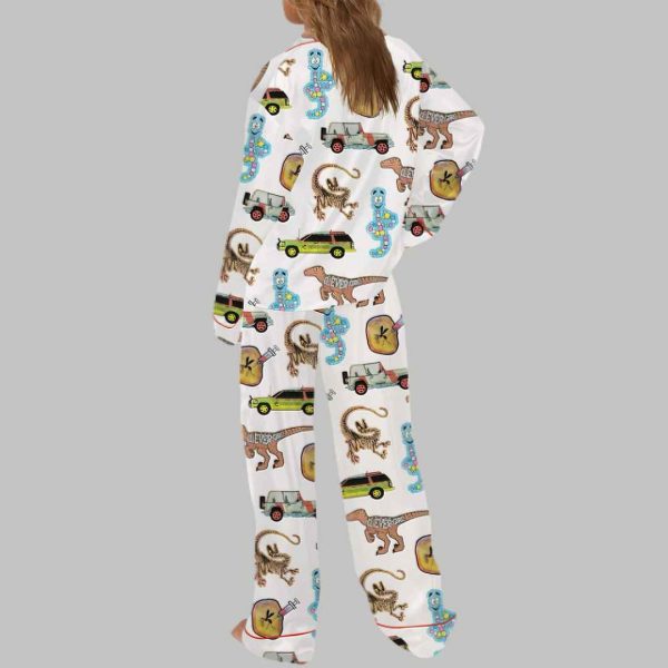 Jurassic Dinosaurs World Silky Satin Pajama Set 4