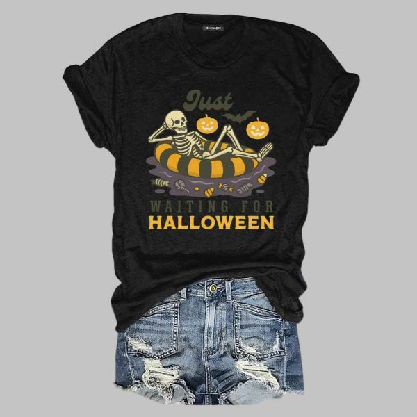 Just Waiting For Halloween T shirt 4