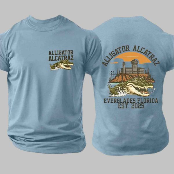 Mens Retro Alligator Alcatraz Everglades Florida EST 2025 Shirt 5