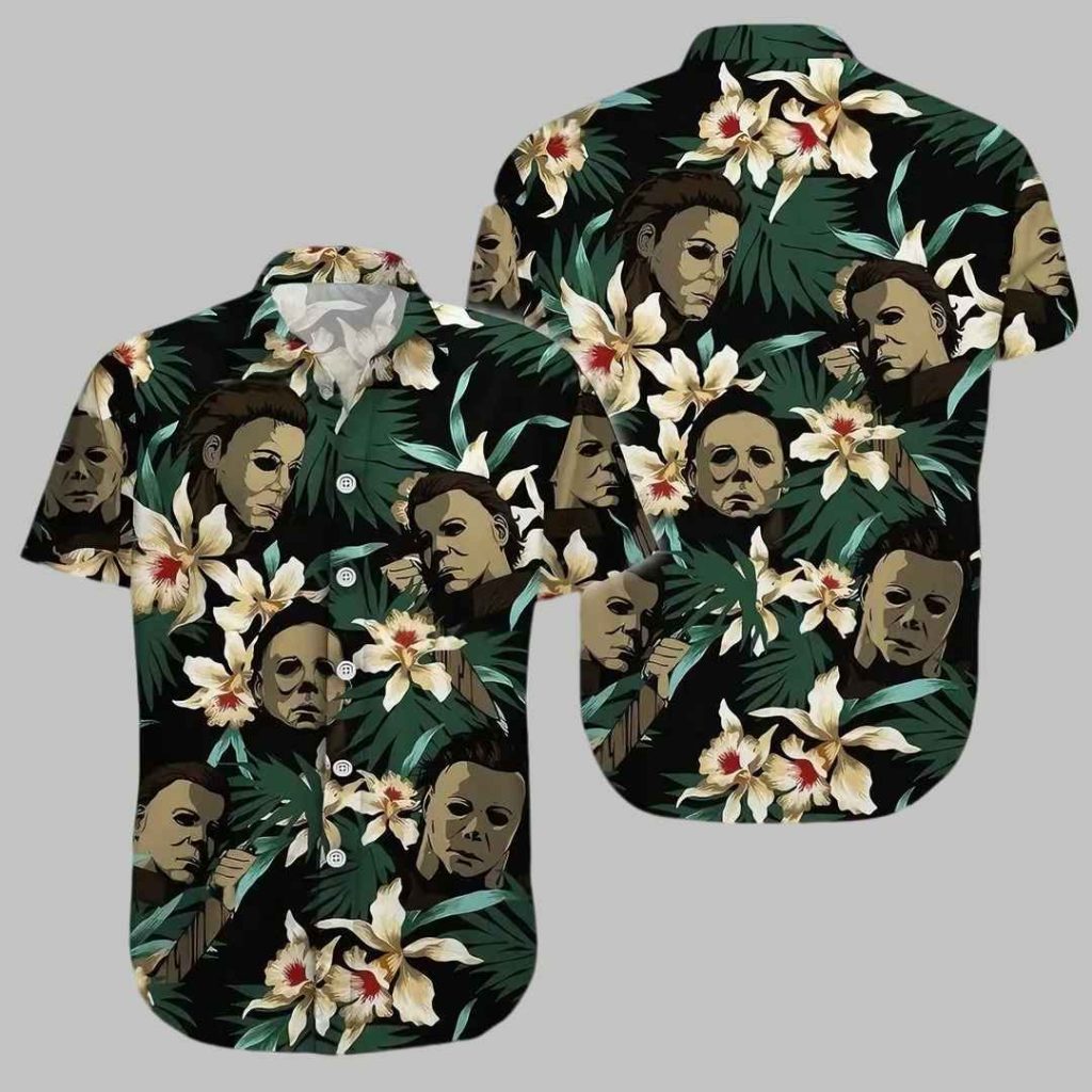 Michael Myers Floral Slasher Hawaiian Shirt 3 Michael Myers Floral Slasher Hawaiian Shirt 3