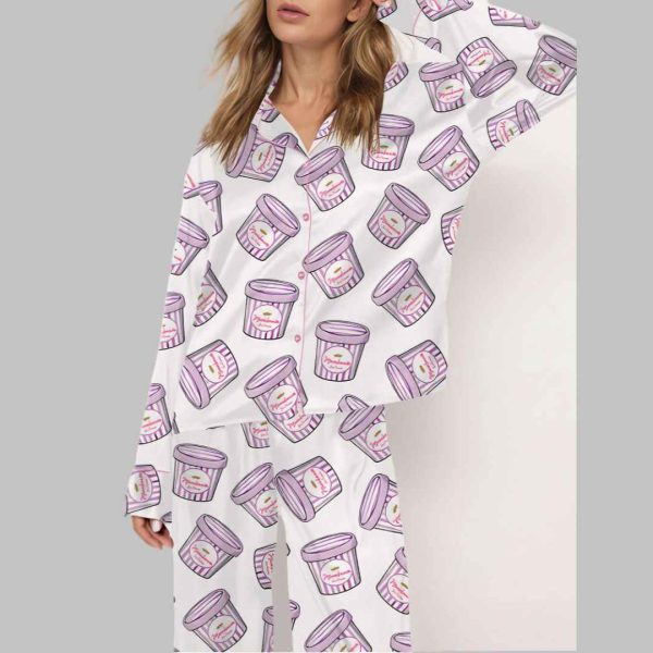 Moon Beam Ice Cream Silky Satin Pajama Set 2