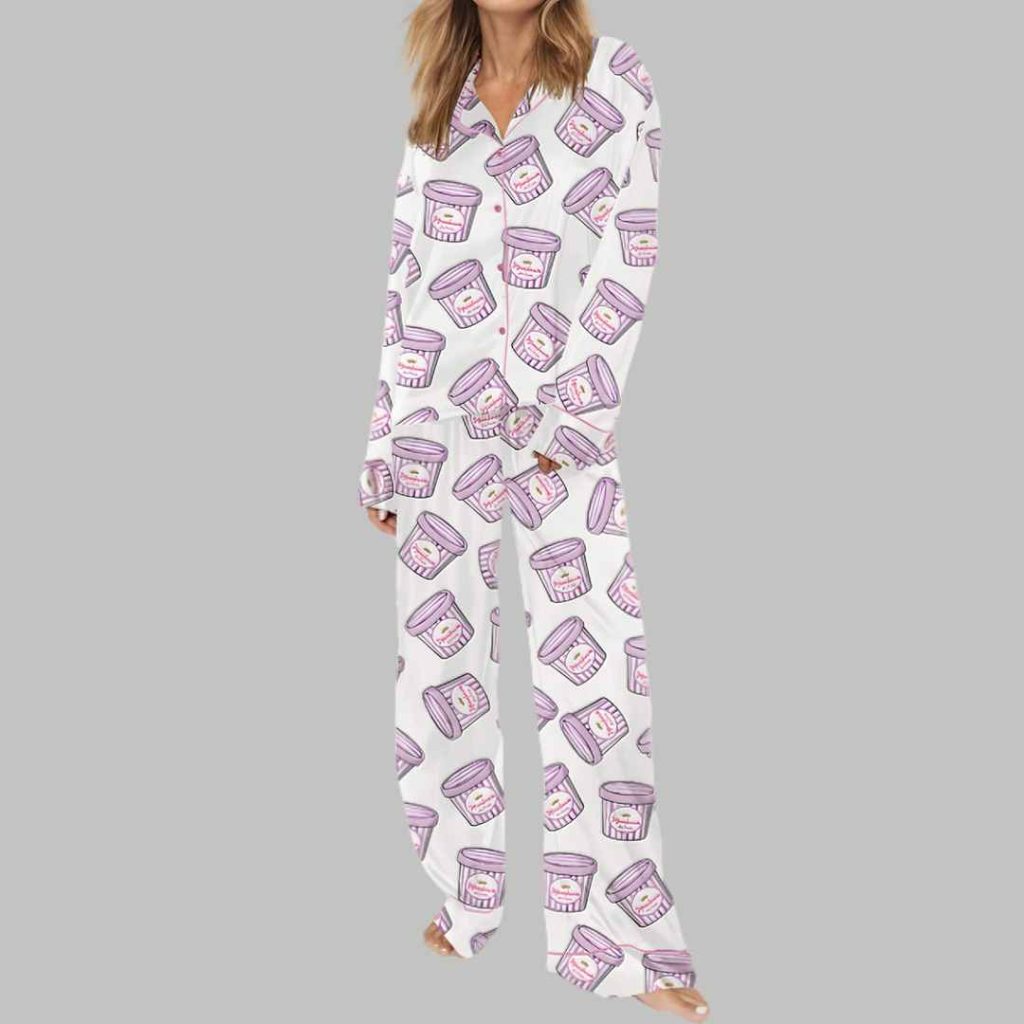 Moon Beam Ice Cream Silky Satin Pajama Set 3 Moon Beam Ice Cream Silky Satin Pajama Set 3