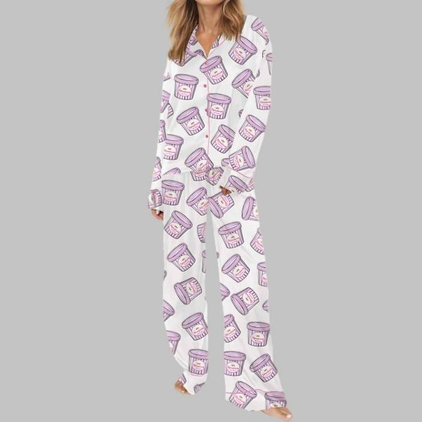 Moon Beam Ice Cream Silky Satin Pajama Set 3
