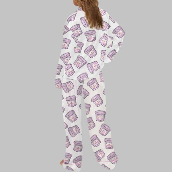 Moon Beam Ice Cream Silky Satin Pajama Set 4