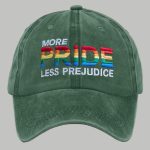 Pride Rainbow More Pride Less Prejudice Print Baseball Cap