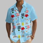 Puerto Rico Fun Print Hawaiian Shirt