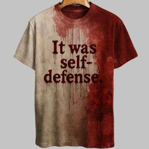 It was self defense Bloody Art Print Printed T Shirt 2
