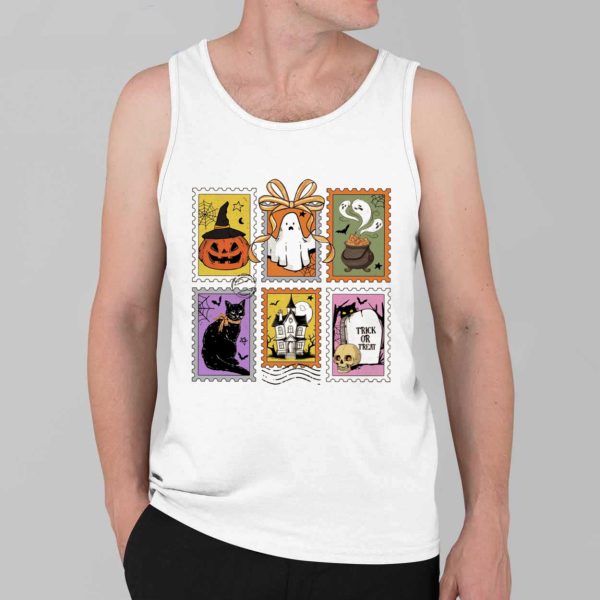 Retro Halloween Cat Ghost Pumpkin Shirt 3