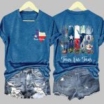 Retro Texas Strong Texas Our Texas Print T-Shirt