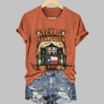 Retro Texas The Alamo Halloween Howees Print T-Shirt