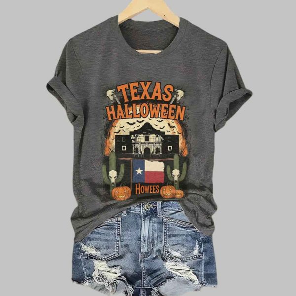 Retro Texas The Alamo Halloween Howees Print T Shirt 5