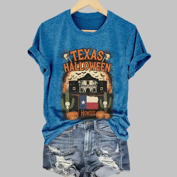 Retro Texas The Alamo Halloween Howees Print T Shirt 6