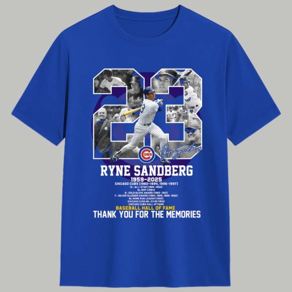Ryne Sandberg Cubs Forever 23 Thank You For The Memories Shirt 1