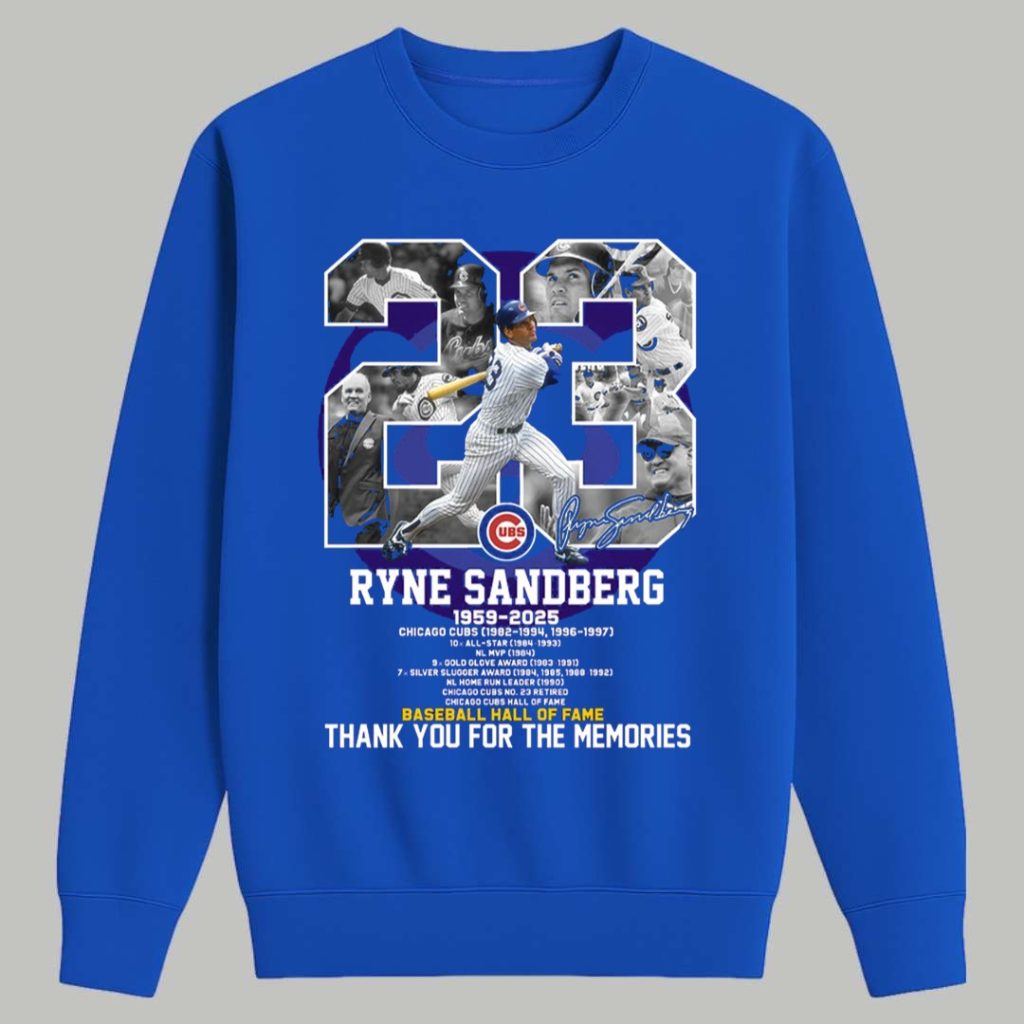 Ryne Sandberg Cubs Forever 23 Thank You For The Memories Shirt 3