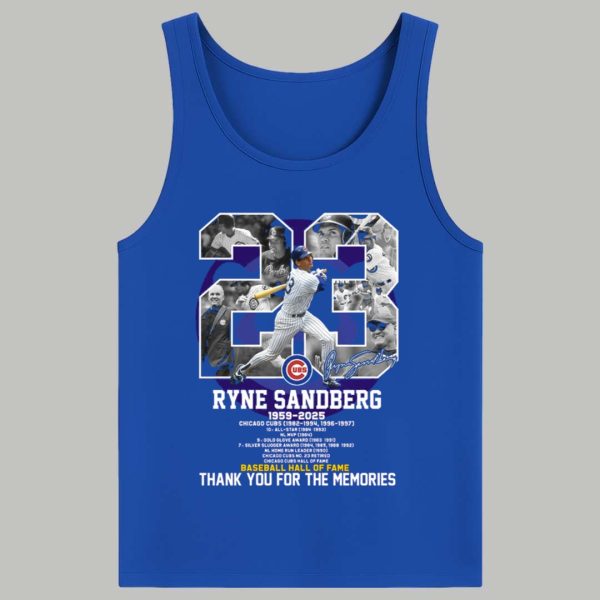 Ryne Sandberg Cubs Forever 23 Thank You For The Memories Shirt 4