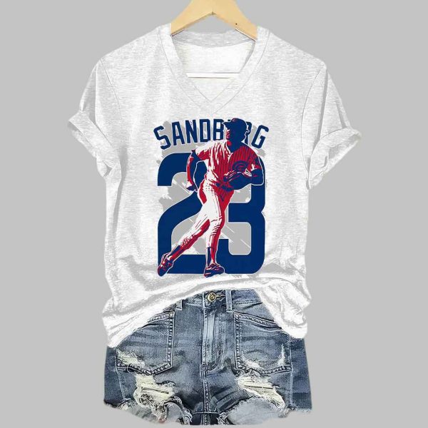 Ryne Sandberg Retro RIP Print T Shirt 1