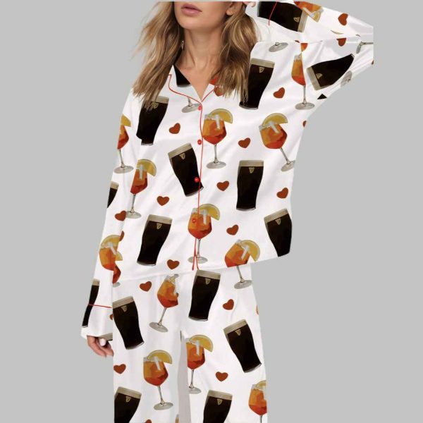 Stout And Aperol Spritz Silky Satin Pajama Set 2
