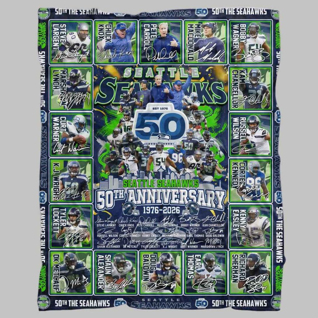 The Seahawks 50th Anniversary 1976 2026 Blanket 2