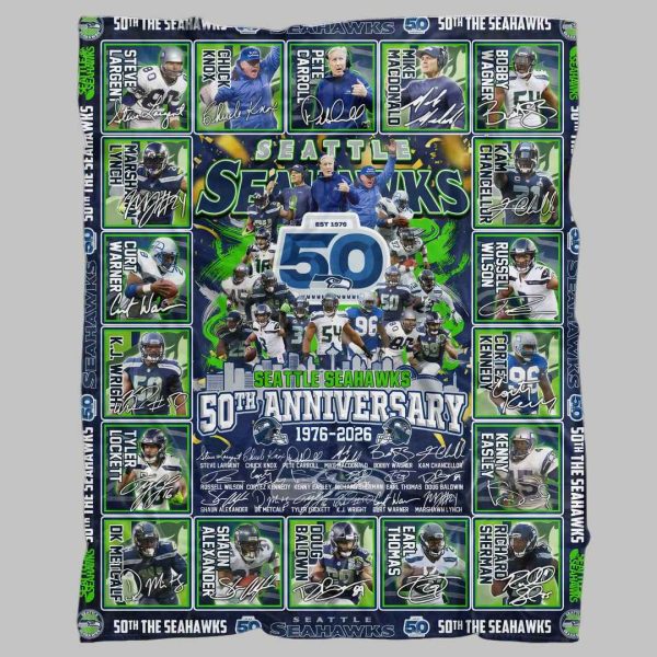The Seahawks 50th Anniversary 1976 2026 Blanket 3