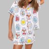 Trendy Summer Beach SeaShell Coastal Aesthetic Tomato Girl Oyster Bachelorette Pajama Set 2