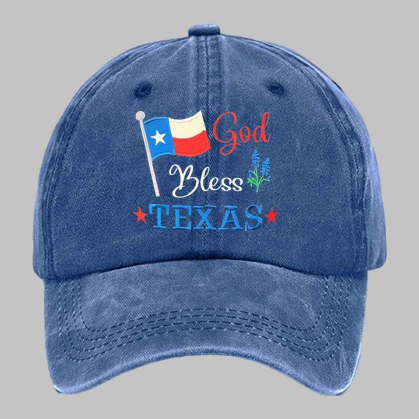 Unisex God Bless Texas Print Baseball Cap 4