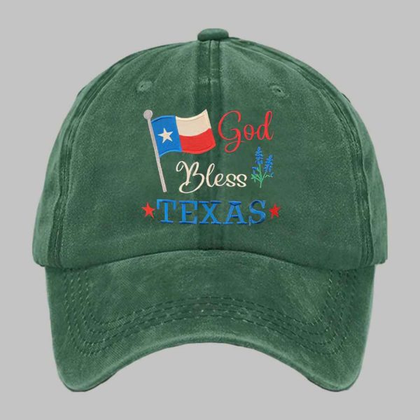 Unisex God Bless Texas Print Baseball Cap 5