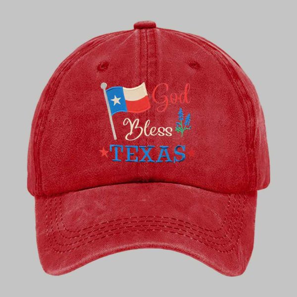 Unisex God Bless Texas Print Baseball Cap 6