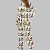 Vintage Wine Bottles Silky Satin Pajama Set 3