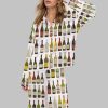 Vintage Wine Bottles Silky Satin Pajama Set 4
