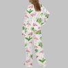 Watercolor Flamingo Silky Satin Pajama Set 4