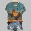 Womens God Bless Texas Print T Shirt 2