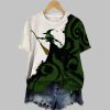 Womens Halloween Witch Print Casual Tee 2