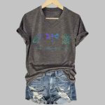 Women's Retro FDT Frog Dragonfly Turtle Print T-Shirt