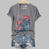 Womens Retro Floral FDT Freedom Democracy Truth Print T Shirt 4