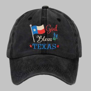 Unisex God Bless Texas Print Baseball Cap 2