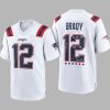 2025 Patriots Brady 12 Legacy White Jersey 1