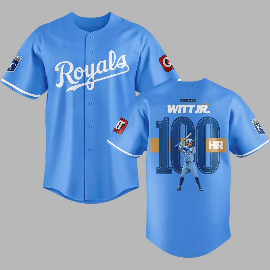 2025 Royals Bobby Witt Jr reach 100 Homers Jersey 3 2025 Royals Bobby Witt Jr reach 100 Homers Jersey 3