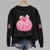 Breast Cancer Sequin Pumpkin Print Crew Neck Shirt 4