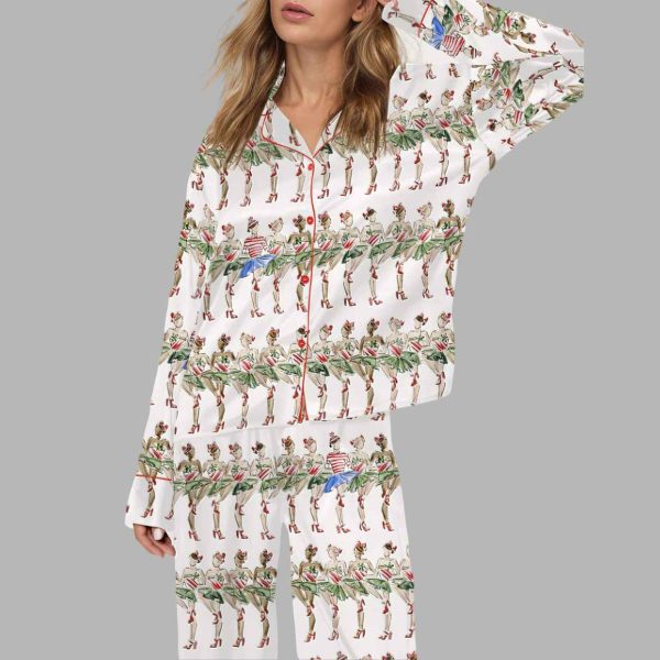 Christmas Radio City Rockette Silky Satin Pajama Set 1
