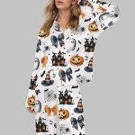 Coquette Halloween Silky Satin Pajama Set