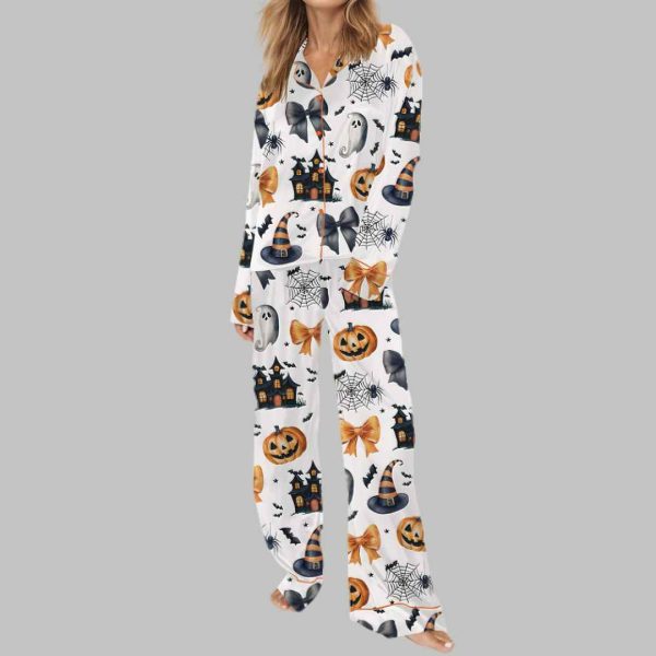 Coquette Halloween Silky Satin Pajama Set 3