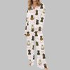 Coquette Retro Halloween Rottweiler Silky Satin Pajama Set 3