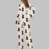Coquette Retro Halloween Rottweiler Silky Satin Pajama Set 4