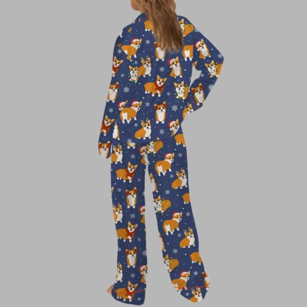 Corgi Christmas Silky Satin Pajama Set 3